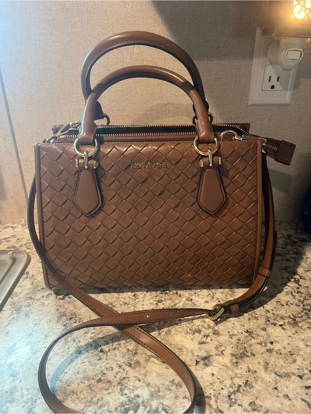 Michael Kors Caramel Quilted Shoulder Bag